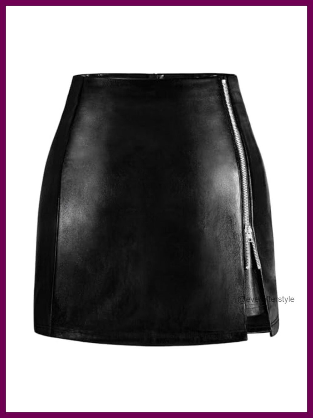 Faux Leather Mini Pencil Skirt High Waisted Zipper Slit Bodycon